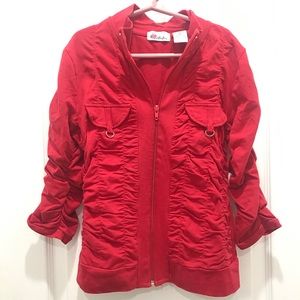 🔹2 for $9🔹Heart Attack Retro Ruched Red Zipup